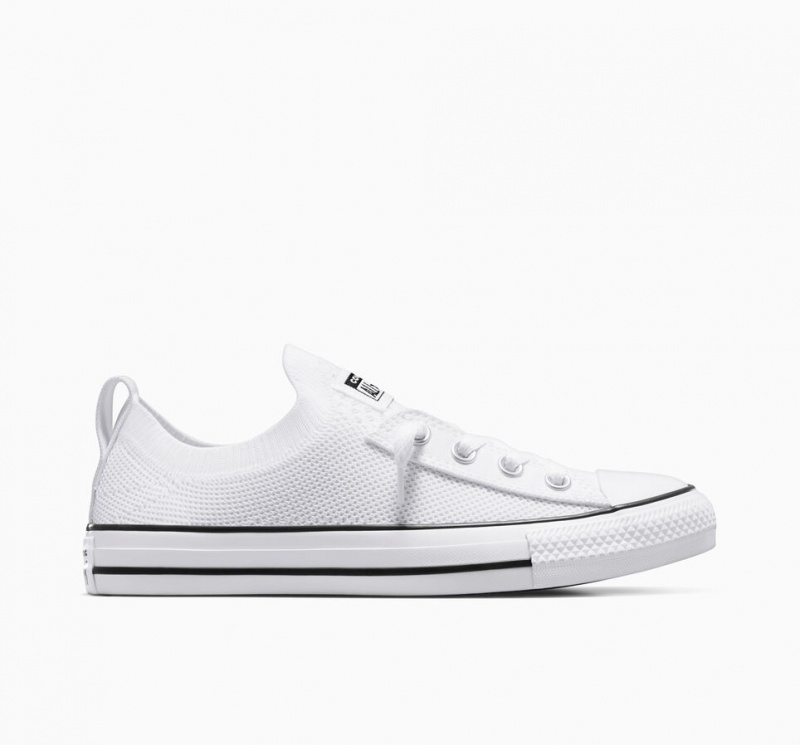 Converse Chuck Taylor All Star Shoreline Knit Slip Białe Czarne Białe | 214890-HNW