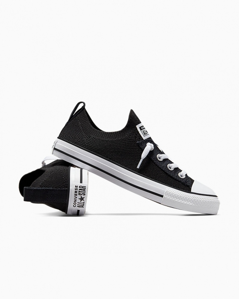 Converse Chuck Taylor All Star Shoreline Knit Slip Czarne Białe Czarne | 258764-WGS