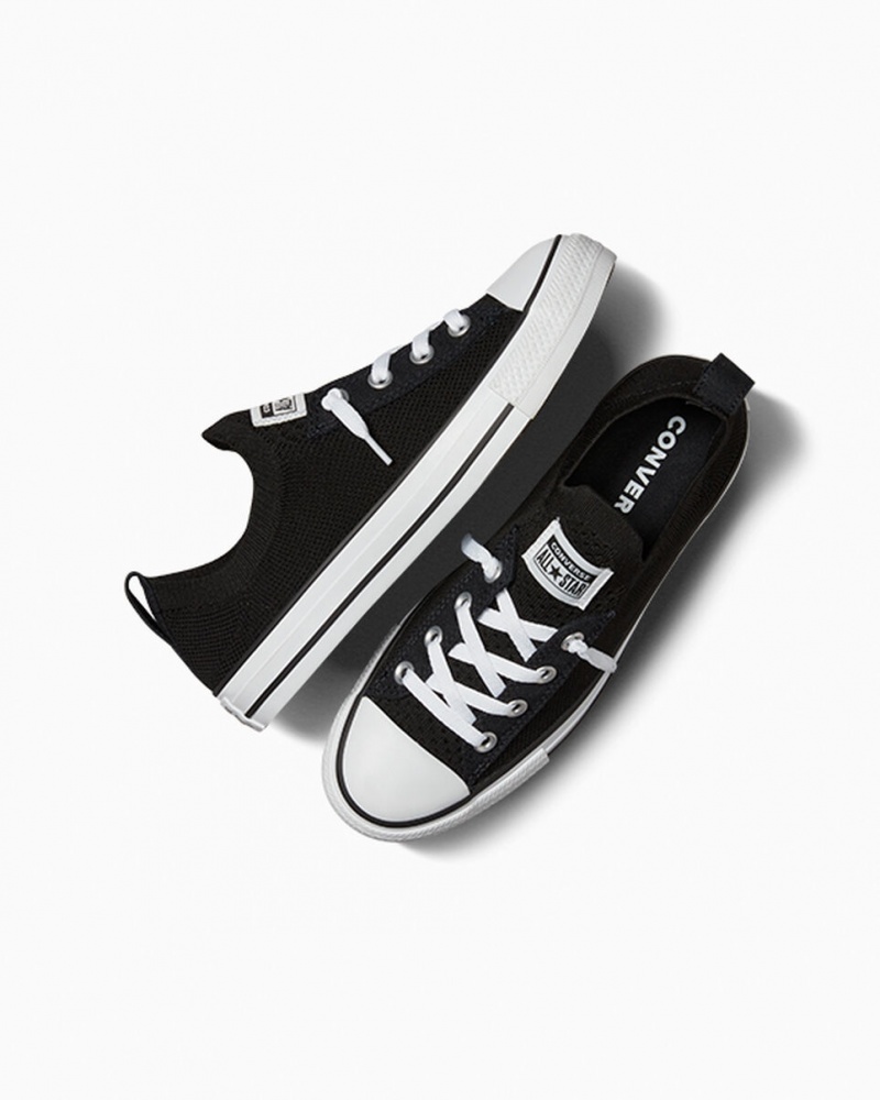 Converse Chuck Taylor All Star Shoreline Knit Slip Czarne Białe Czarne | 247965-FBS