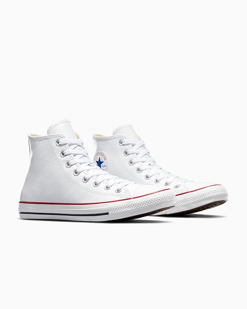 Converse Chuck Taylor All Star Skórzane Białe | 678542-AJB