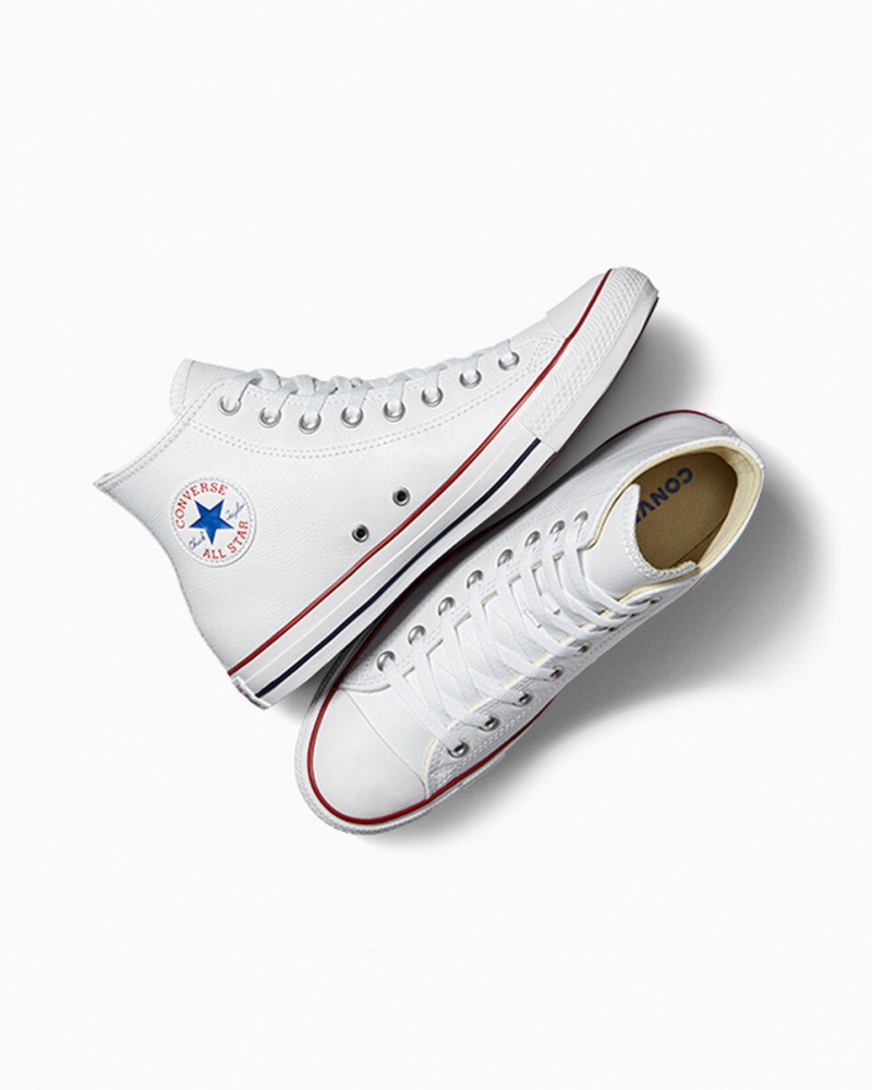 Converse Chuck Taylor All Star Skórzane Białe | 678542-AJB