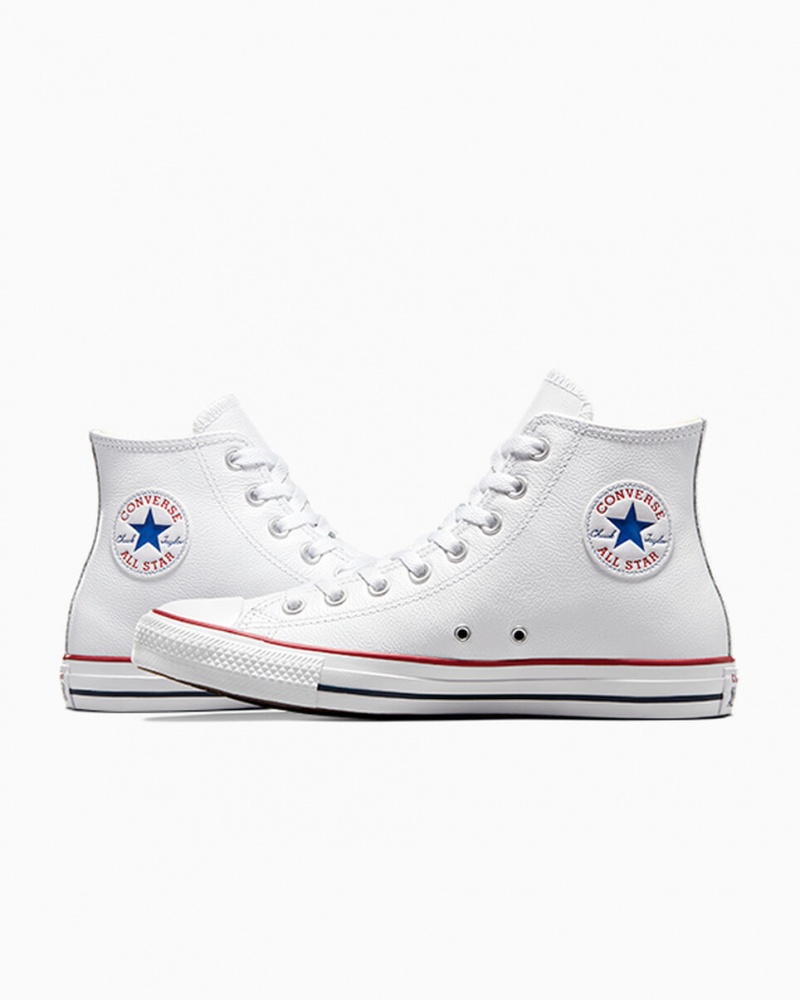 Converse Chuck Taylor All Star Skórzane Białe | 678542-AJB