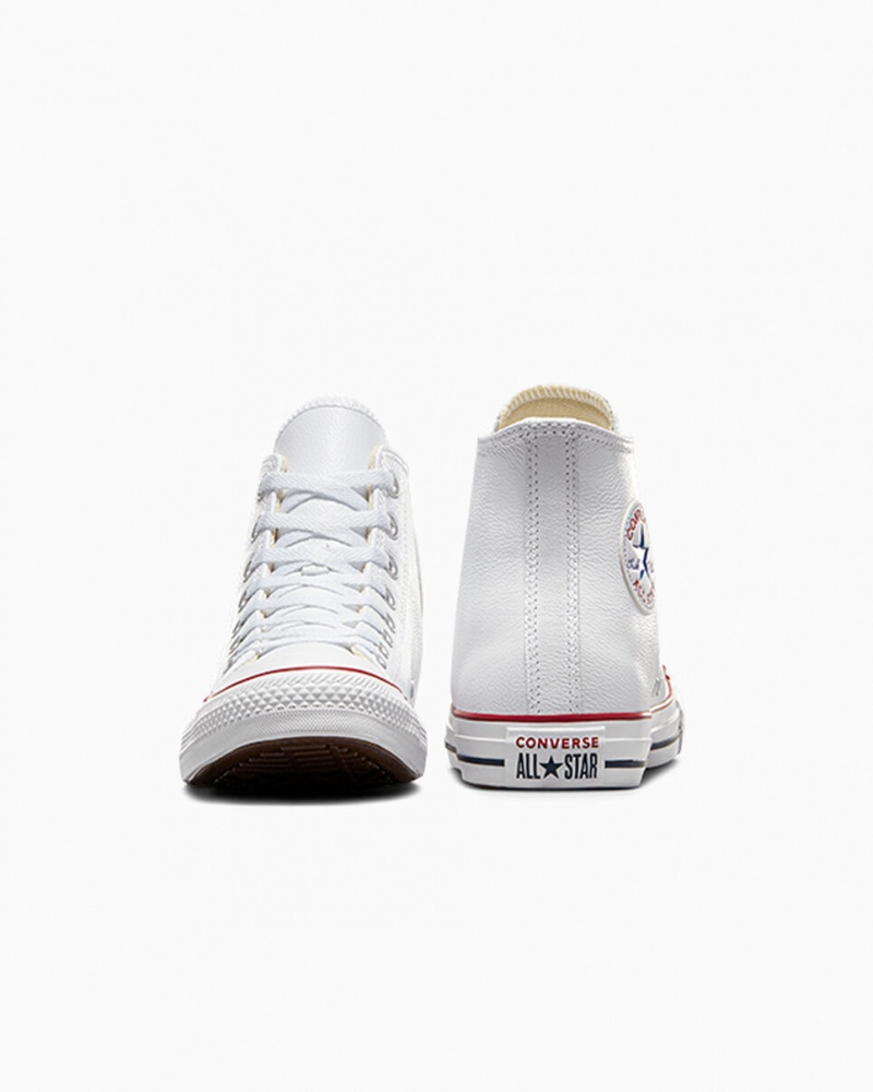 Converse Chuck Taylor All Star Skórzane Białe | 678542-AJB