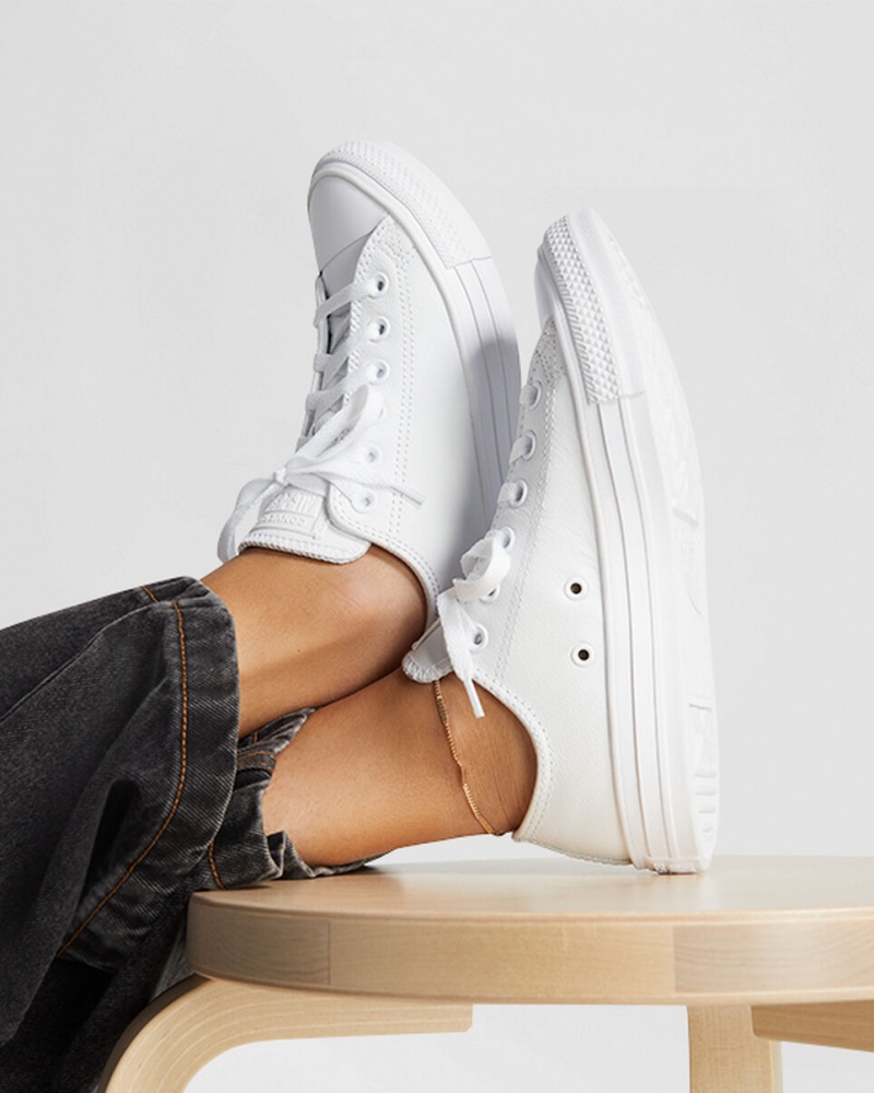 Converse Chuck Taylor All Star Skórzane Białe | 154698-YMC