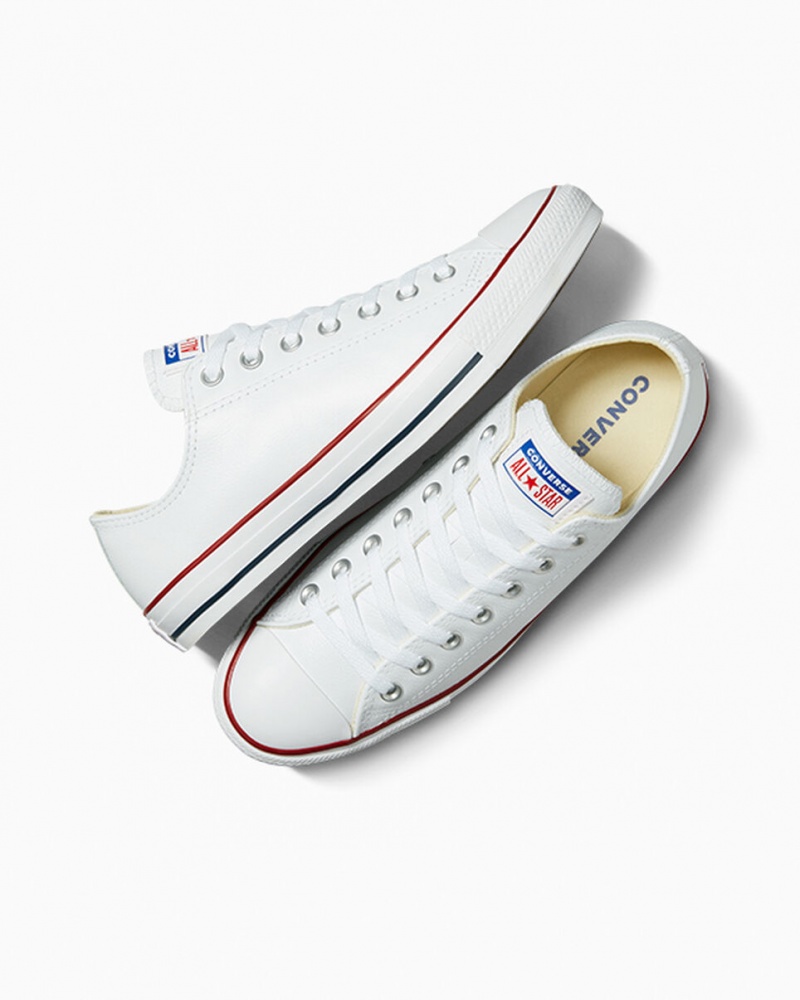 Converse Chuck Taylor All Star Skórzane Białe | 486120-PRJ