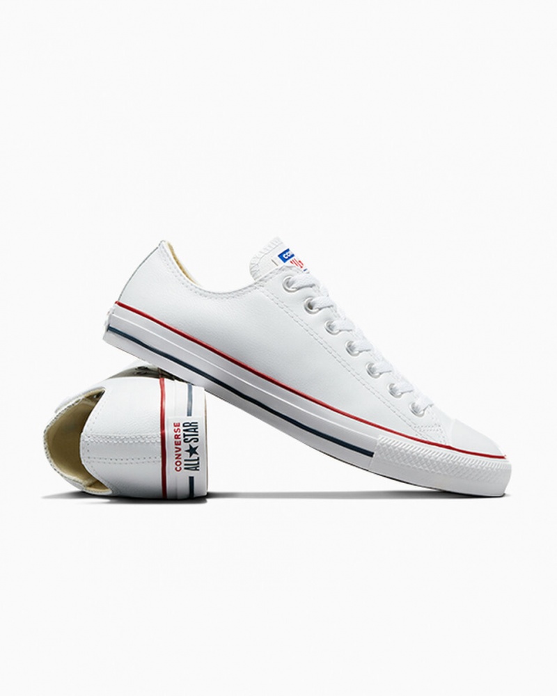 Converse Chuck Taylor All Star Skórzane Białe | 486120-PRJ