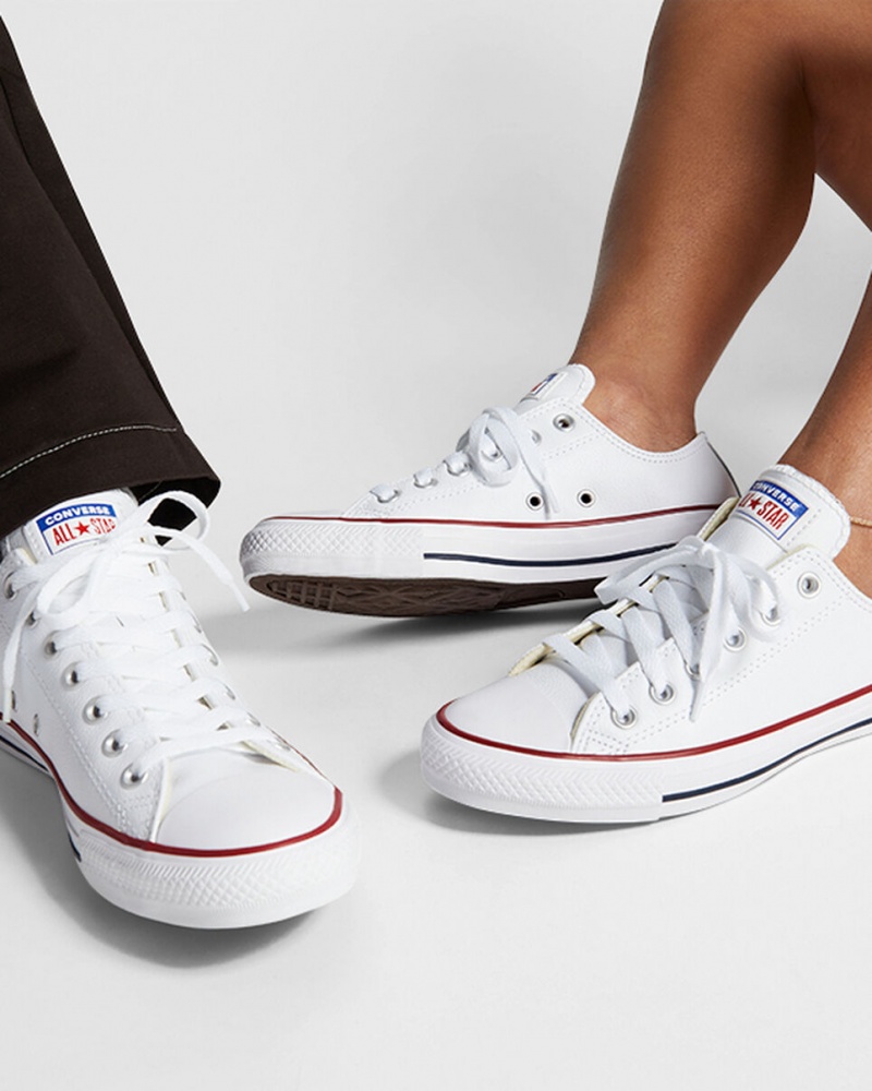 Converse Chuck Taylor All Star Skórzane Białe | 486120-PRJ