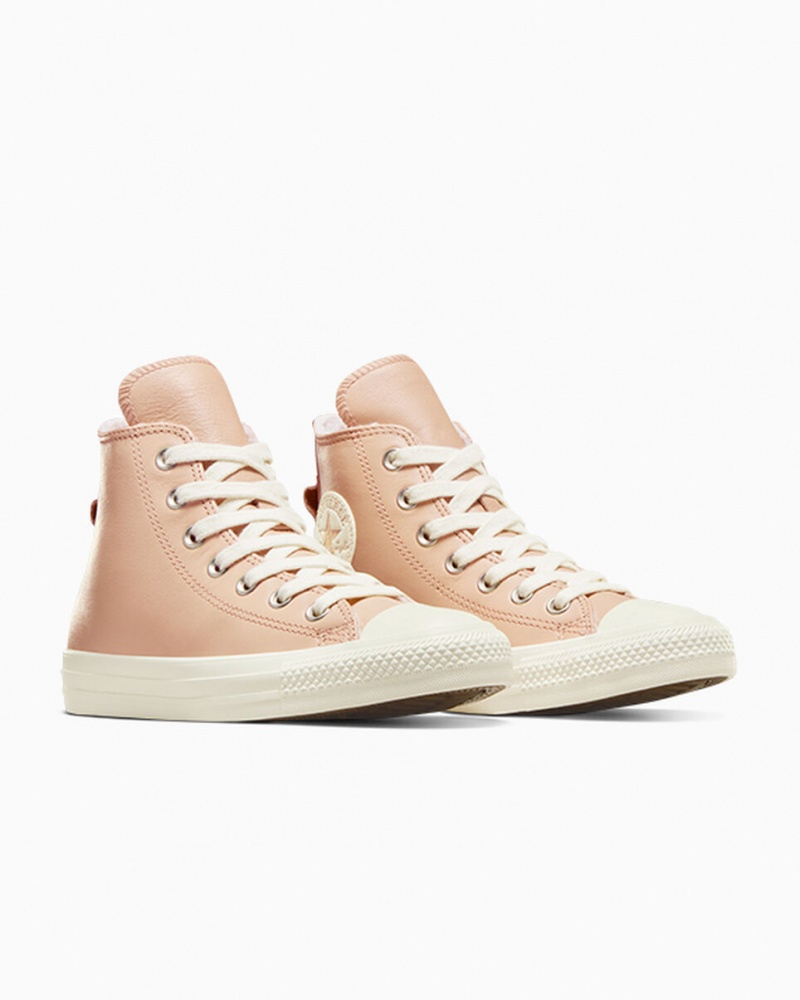 Converse Chuck Taylor All Star Skórzane Faux Fur Lining Epic Dune / Egret / Egret | 746381-UBL