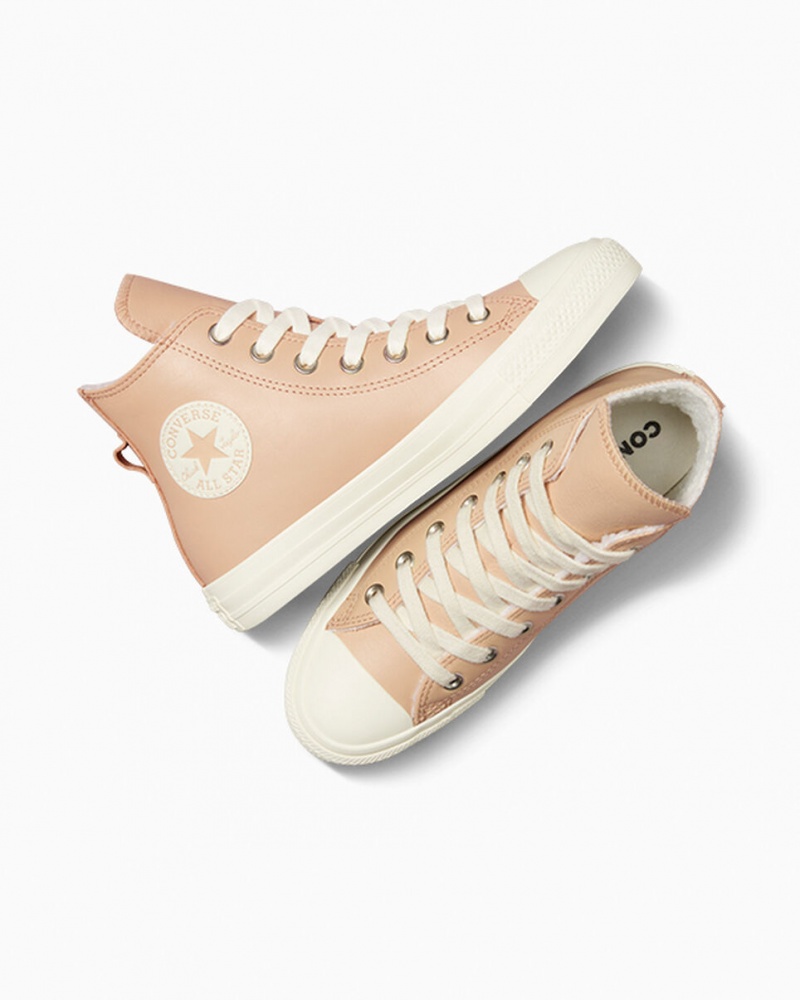 Converse Chuck Taylor All Star Skórzane Faux Fur Lining Epic Dune / Egret / Egret | 746381-UBL