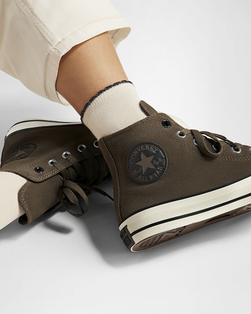 Converse Chuck Taylor All Star Zamszowe Czarne | 274915-BYE