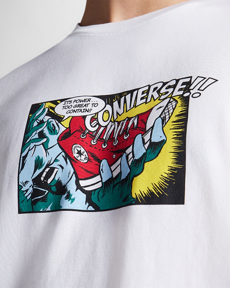 Converse Comic T-Shirt Białe | 340762-OLM