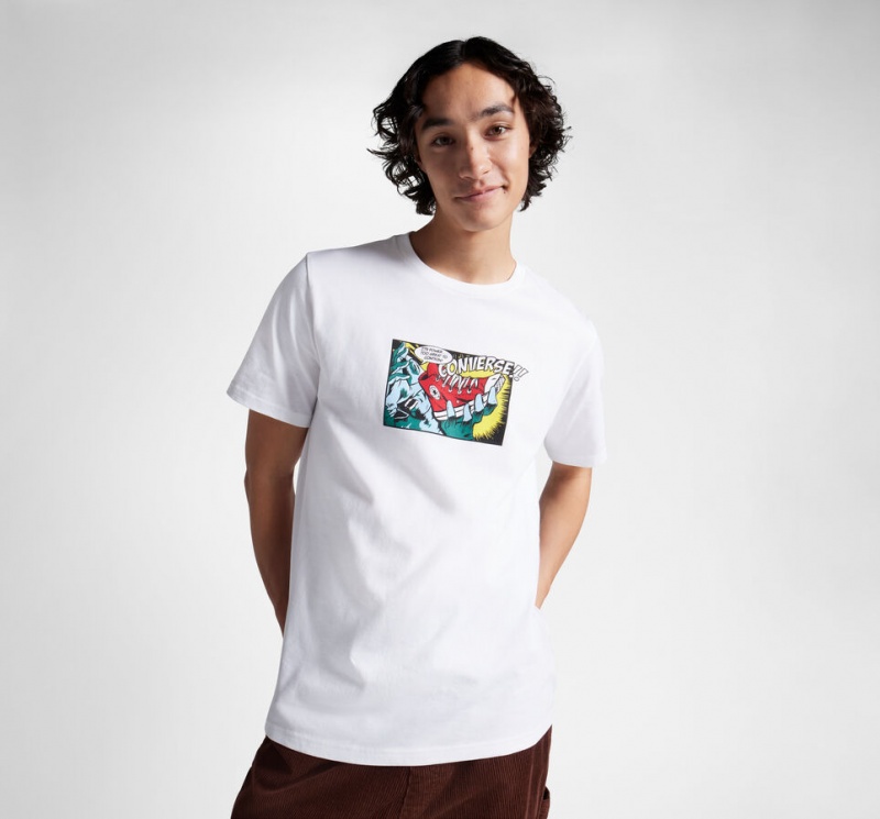 Converse Comic T-Shirt Białe | 340762-OLM