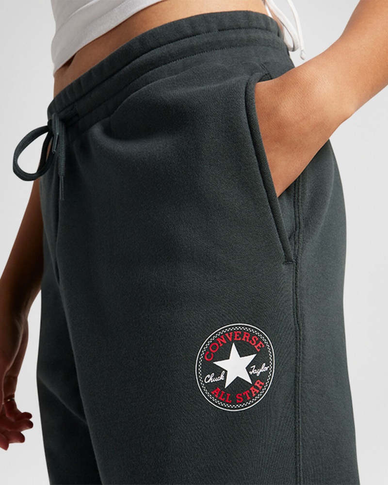 Converse Converse Go-To All Star Patch Standard-Fit Fleece Sweatpants Zielone | 927104-YRC