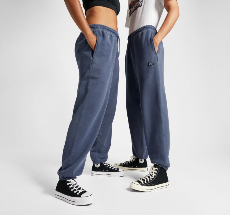 Converse Converse Go-To Sneaker Patch Loose-Fit Sweatpants Niebieskie | 780256-HDY