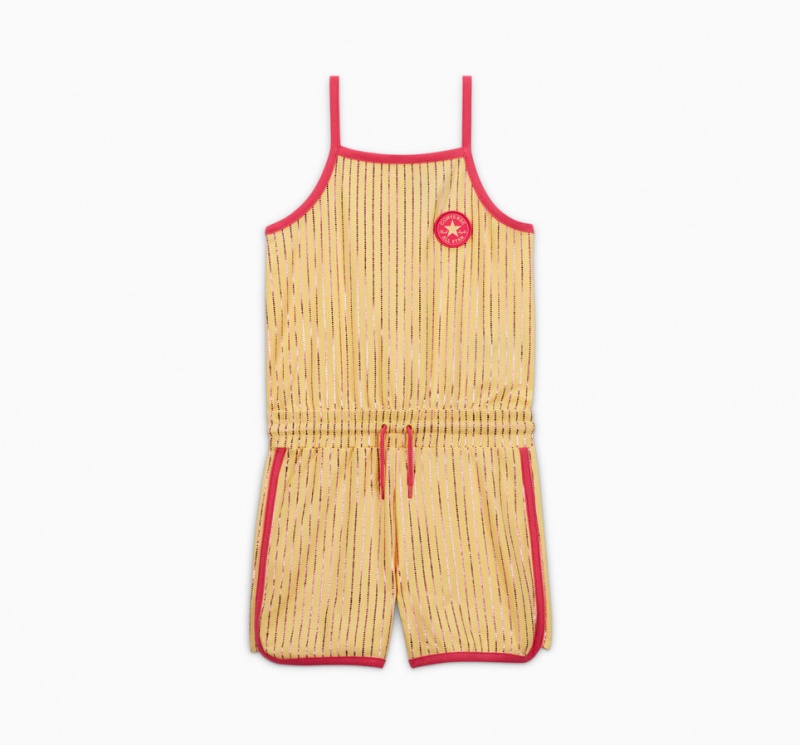 Converse Converse Shine Printed Romper Sunny Oasis | 708546-KZV