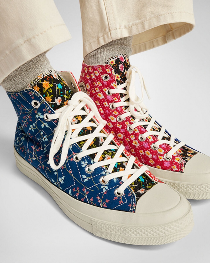 Converse Converse Upcycled Floral Chuck 70 Czarne Czerwone Niebieskie | 216803-FBZ