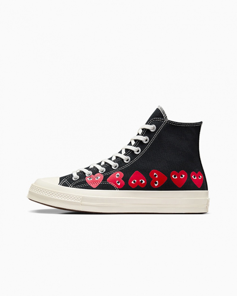 Converse Converse x Comme des Garçons PLAY Chuck 70 Multi Heart Czarne Czerwone | 291370-YPJ