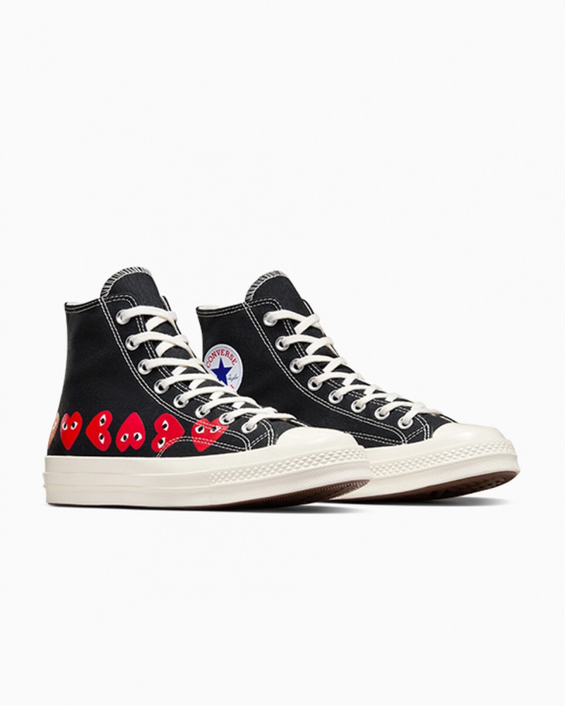 Converse Converse x Comme des Garçons PLAY Chuck 70 Multi Heart Czarne Czerwone | 291370-YPJ