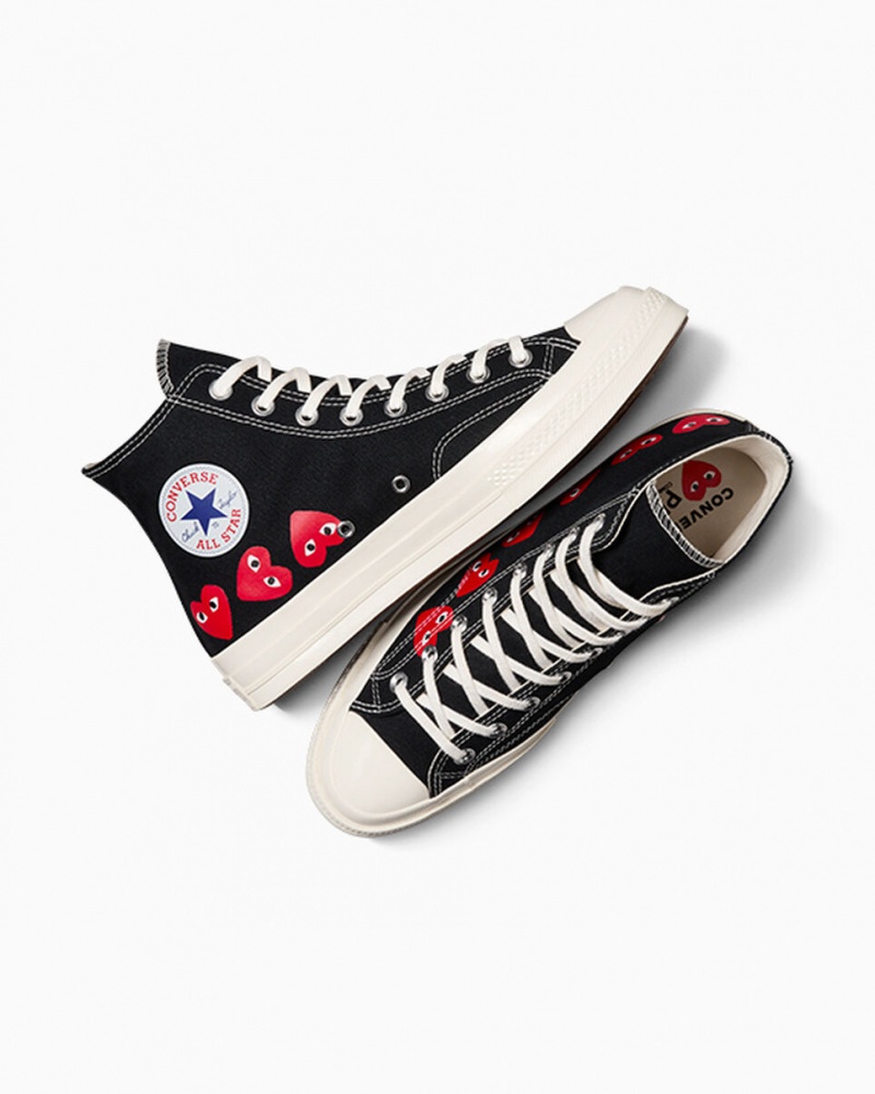 Converse Converse x Comme des Garçons PLAY Chuck 70 Multi Heart Czarne Czerwone | 291370-YPJ