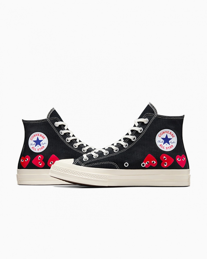 Converse Converse x Comme des Garçons PLAY Chuck 70 Multi Heart Czarne Czerwone | 291370-YPJ