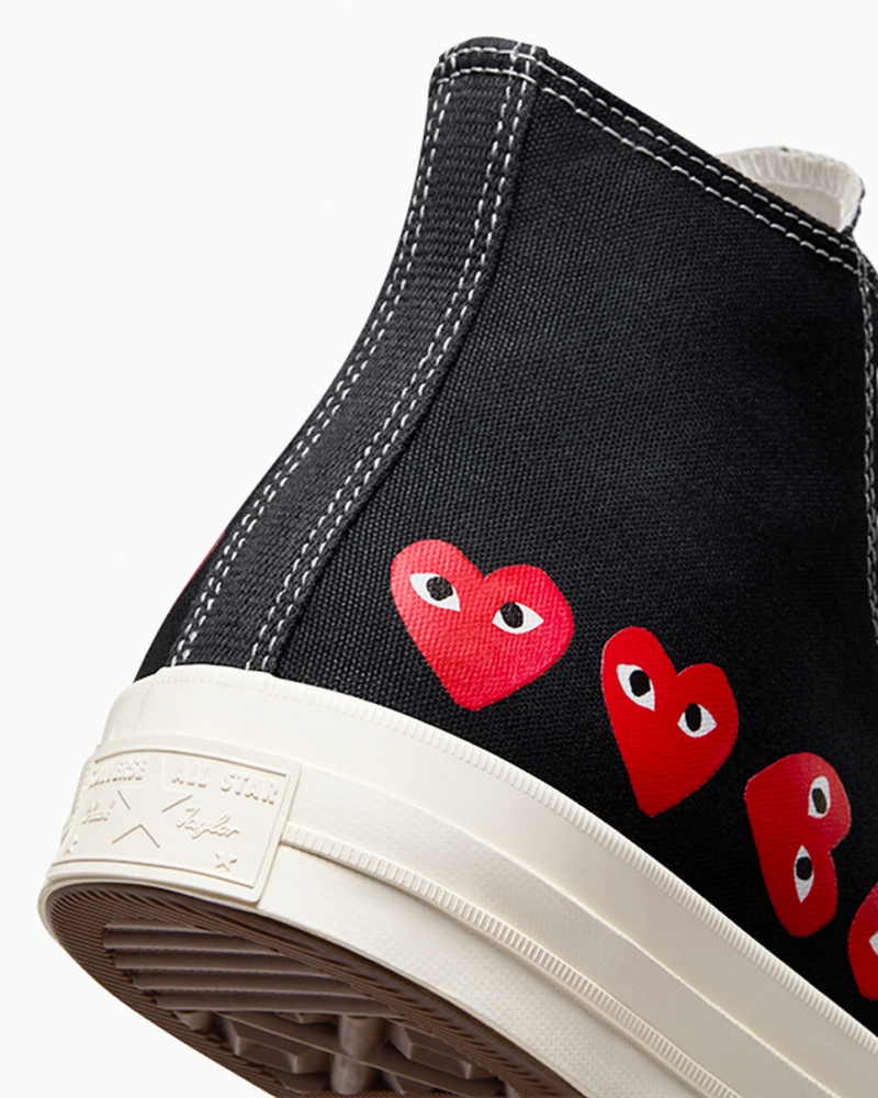 Converse Converse x Comme des Garçons PLAY Chuck 70 Multi Heart Czarne Czerwone | 291370-YPJ