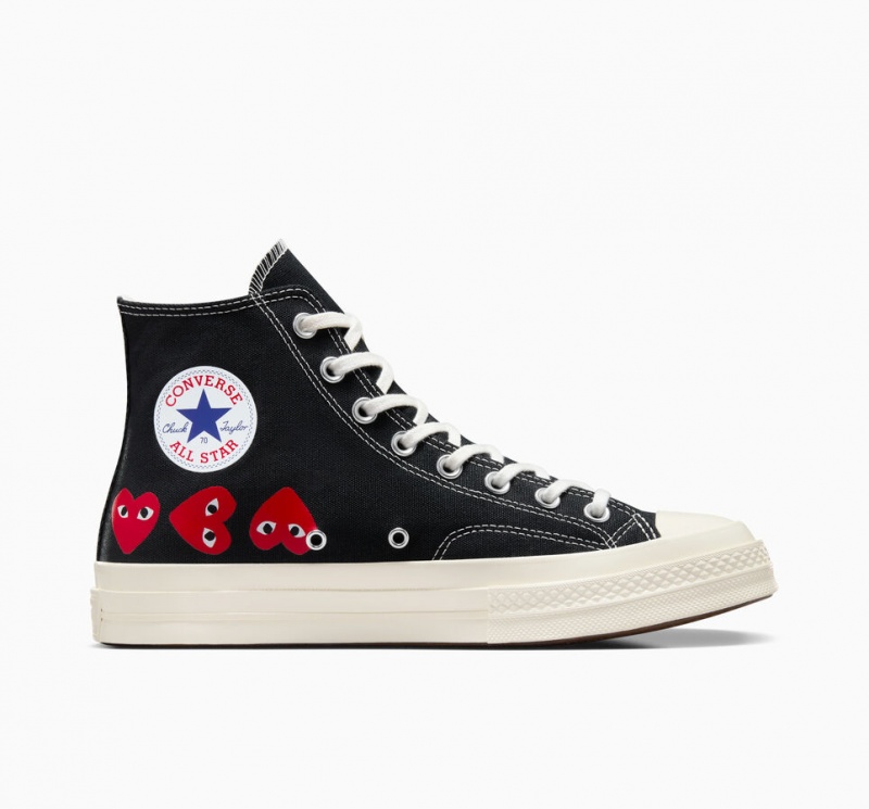 Converse Converse x Comme des Garçons PLAY Chuck 70 Multi Heart Czarne Czerwone | 291370-YPJ