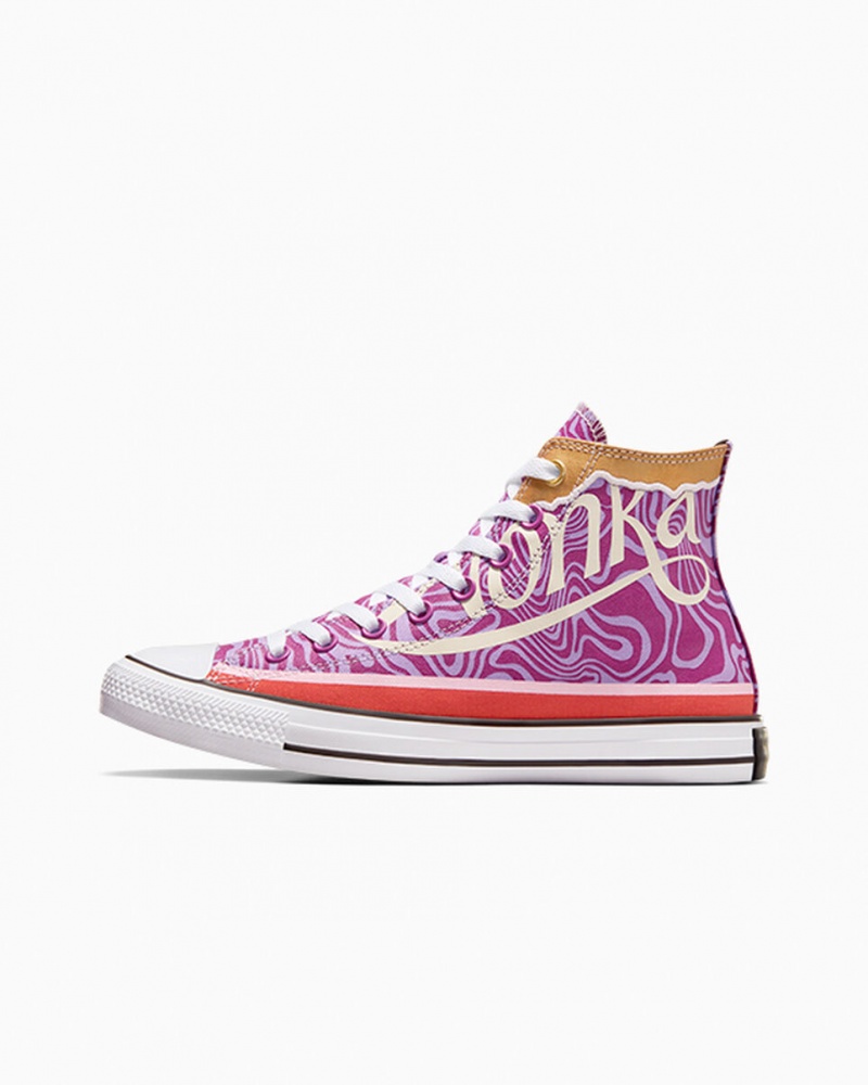 Converse Converse x Wonka Chuck Taylor All Star Swirl Fioletowe Białe Czarne | 970613-RJF