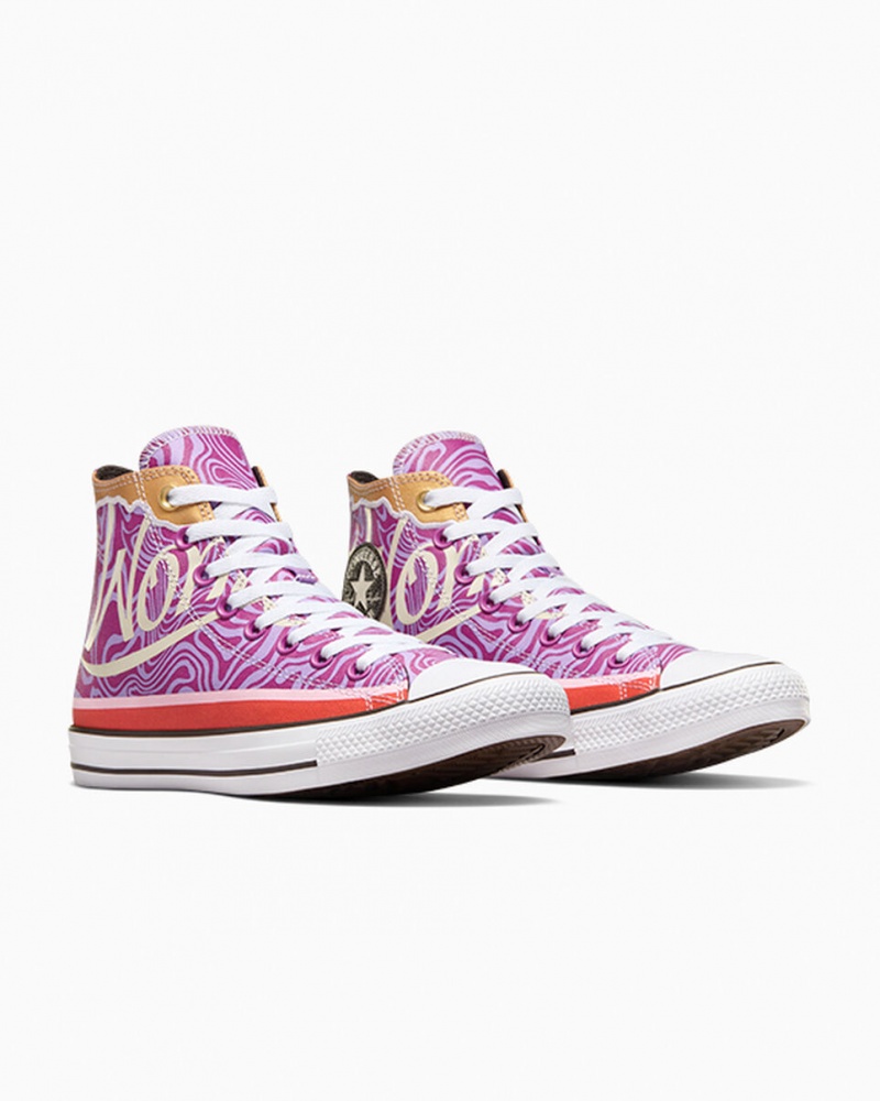 Converse Converse x Wonka Chuck Taylor All Star Swirl Fioletowe Białe Czarne | 970613-RJF