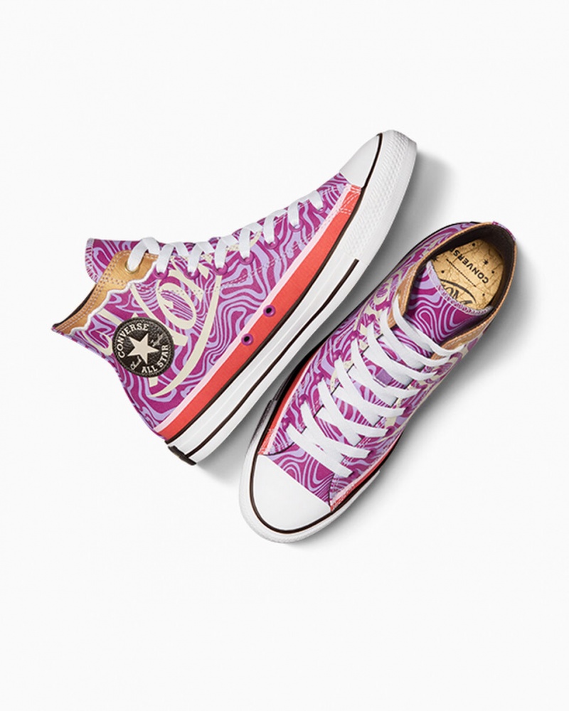 Converse Converse x Wonka Chuck Taylor All Star Swirl Fioletowe Białe Czarne | 970613-RJF