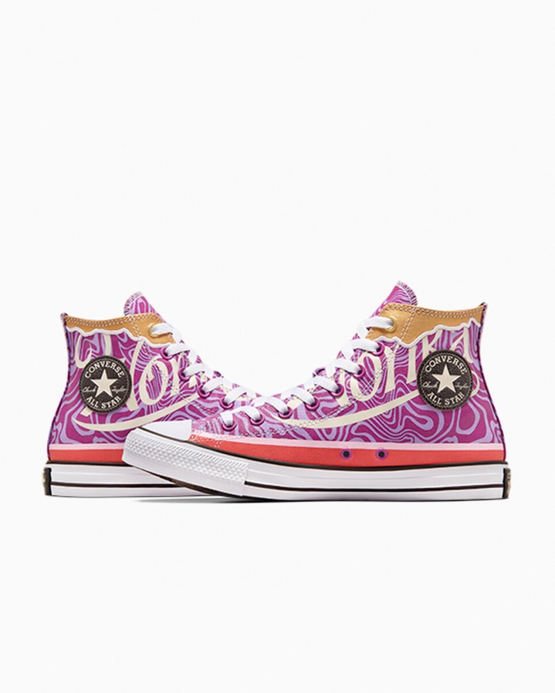 Converse Converse x Wonka Chuck Taylor All Star Swirl Fioletowe Białe Czarne | 970613-RJF