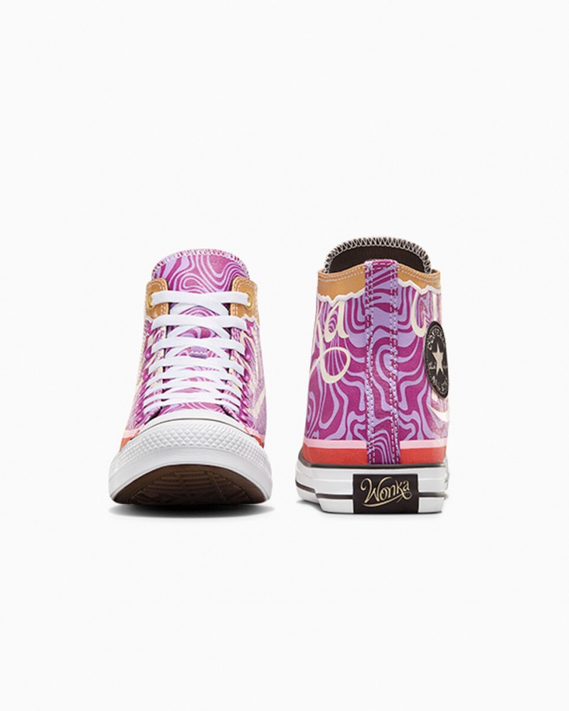 Converse Converse x Wonka Chuck Taylor All Star Swirl Fioletowe Białe Czarne | 970613-RJF