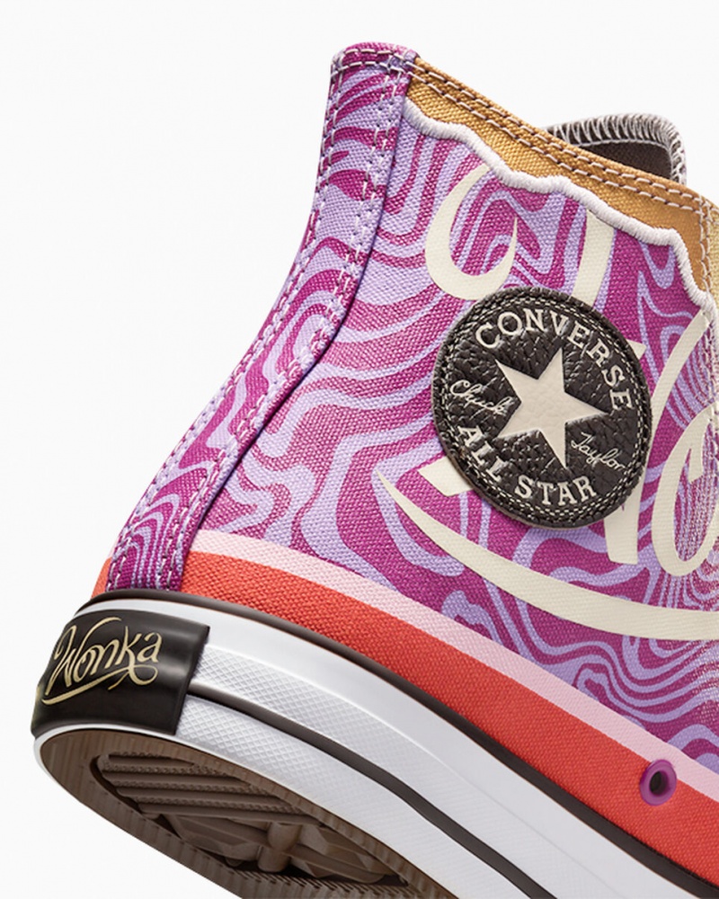 Converse Converse x Wonka Chuck Taylor All Star Swirl Fioletowe Białe Czarne | 970613-RJF