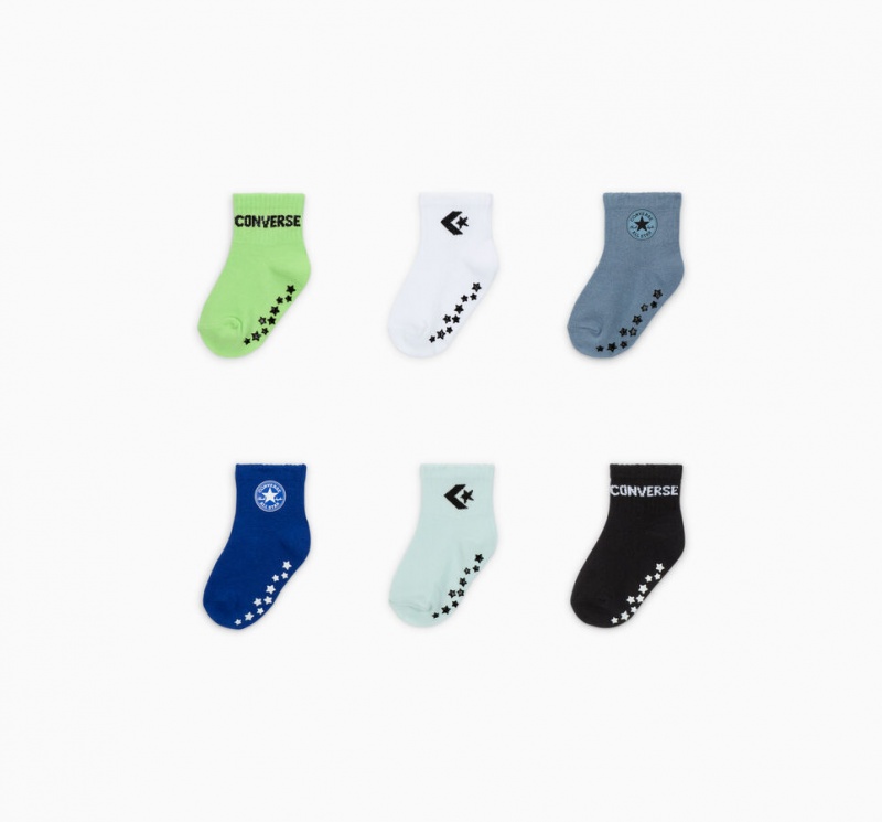 Converse Gripper 6-Pack Socks Zielone | 378621-EOG