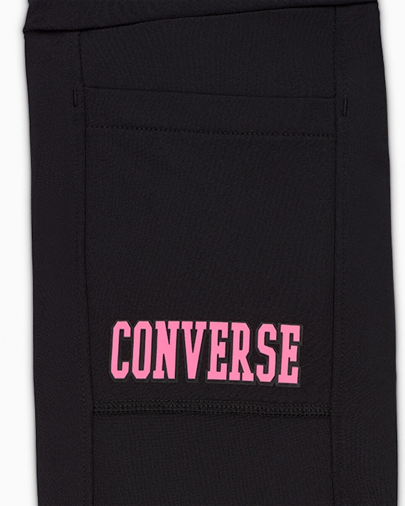 Converse High Rise Flare Leggings Czarne | 983657-UOW