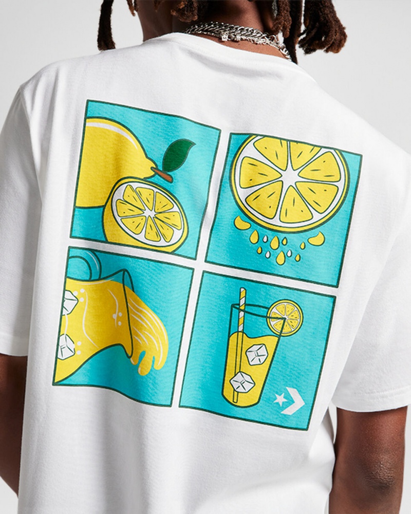 Converse How-To Lemonade T-Shirt Białe | 321894-USC