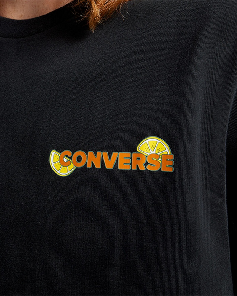 Converse How-To Lemonade T-Shirt Czarne | 371246-QPV