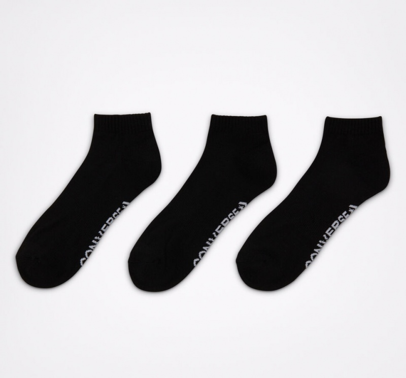 Converse Made For Chucks High-Cut Ankle 3-Pack Socks Czarne | 431270-WKZ