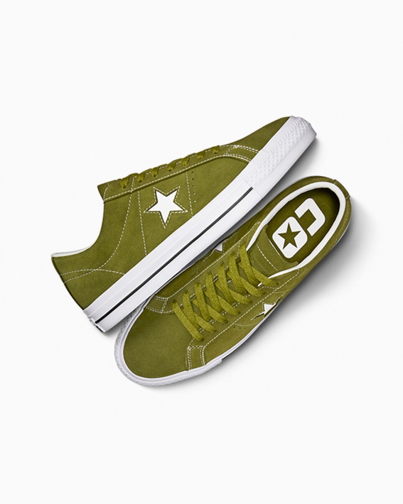 Converse One Star Pro Zielone Białe Czarne | 162483-TAG