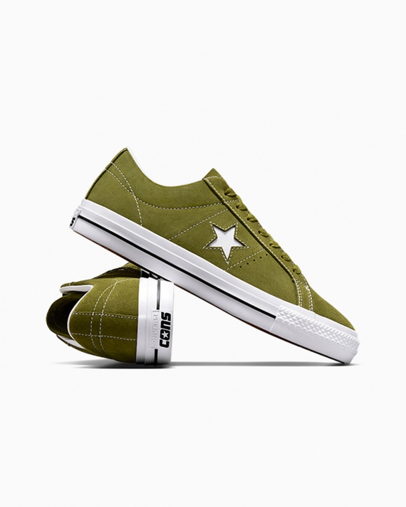 Converse One Star Pro Zielone Białe Czarne | 162483-TAG