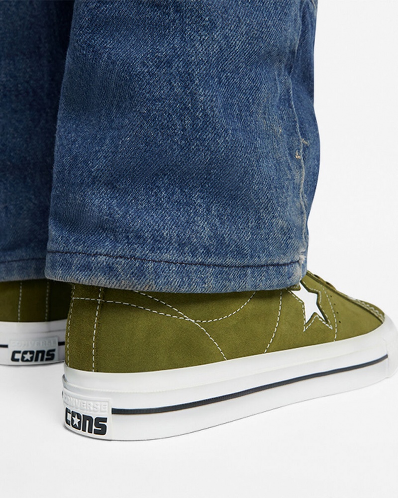 Converse One Star Pro Zielone Białe Czarne | 162483-TAG