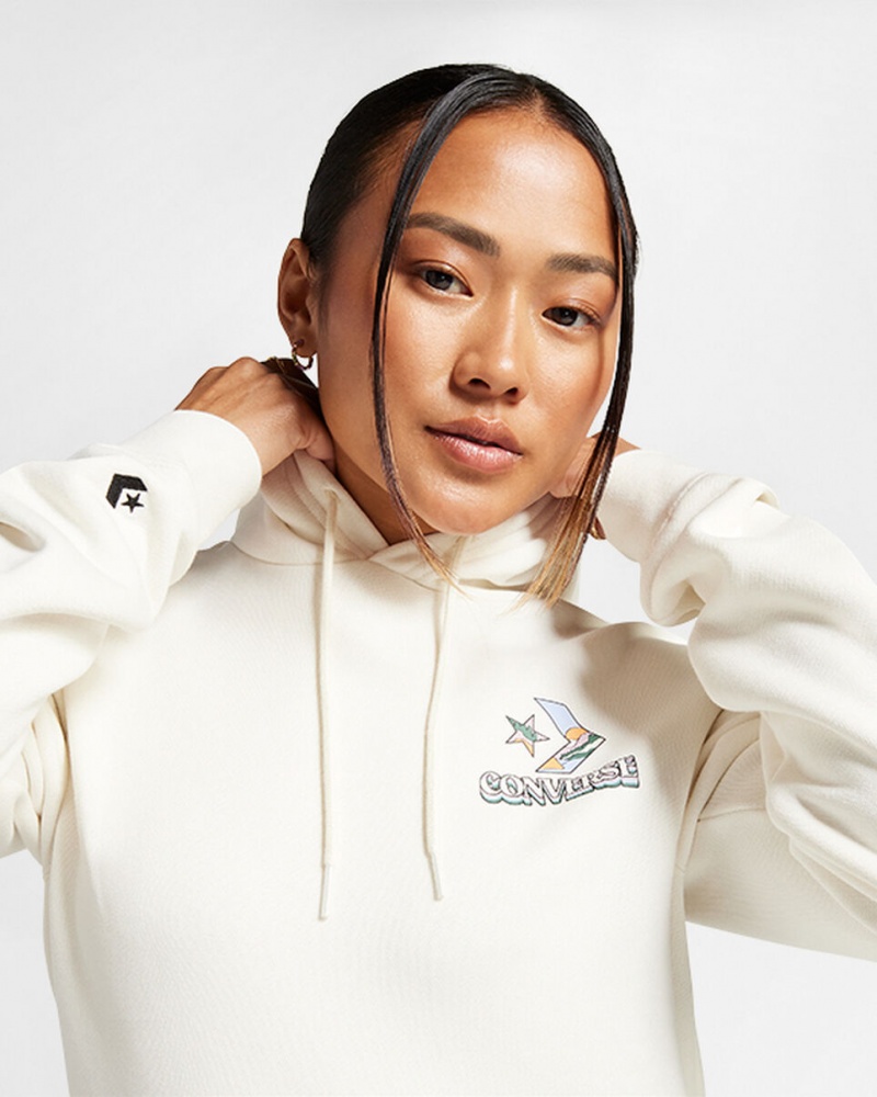 Converse Outdoors Grafiką Hoodie Egret | 362107-XCS