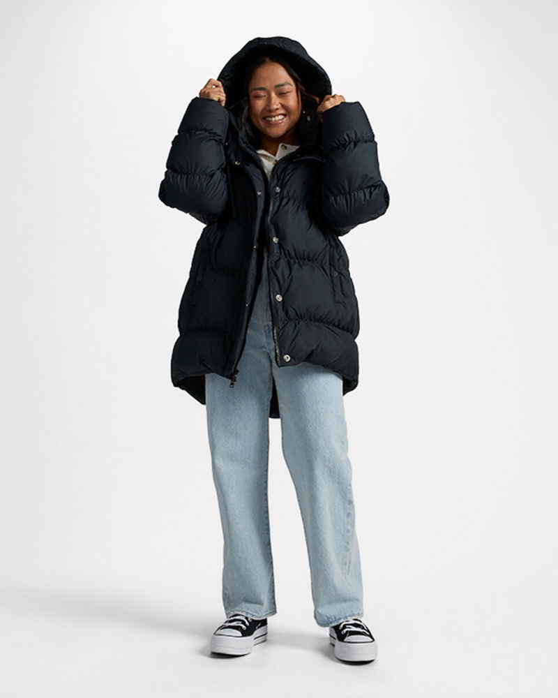 Converse Oversized Super Puffer Jacket Czarne | 027864-URN