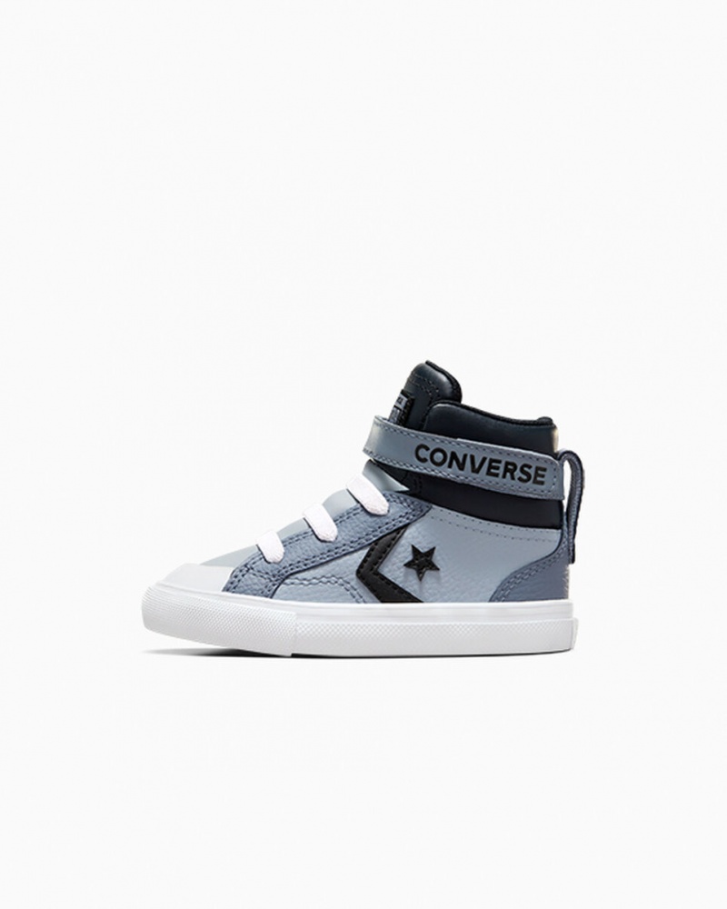 Converse Pro Blaze Paskiem Skórzane Srebrne Czarne Białe | 273901-KJB