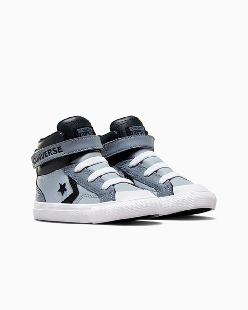 Converse Pro Blaze Paskiem Skórzane Srebrne Czarne Białe | 483102-LCE