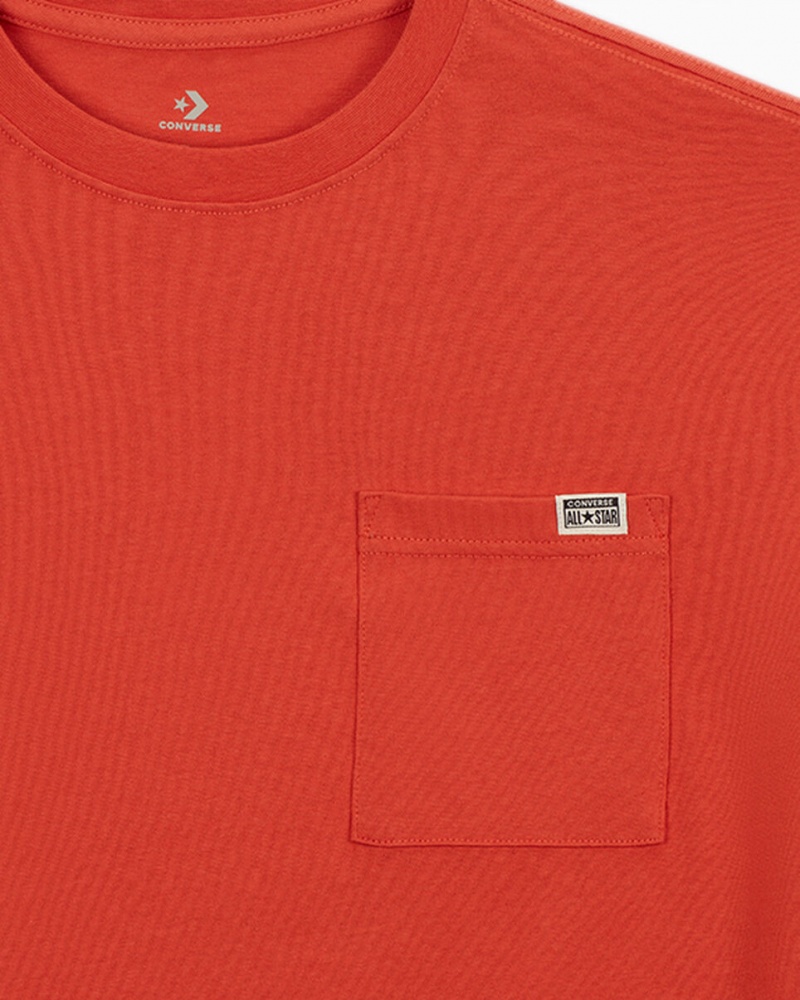 Converse Relaxed Chest Pocket T-Shirt Nomadic Rust | 567134-NED