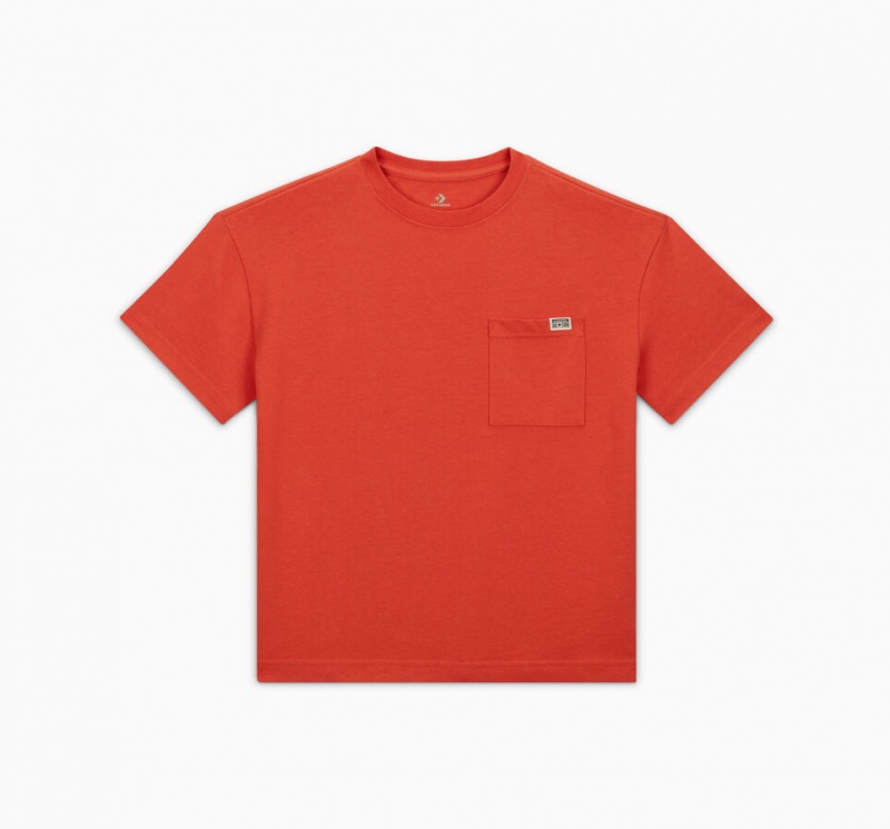 Converse Relaxed Chest Pocket T-Shirt Nomadic Rust | 567134-NED