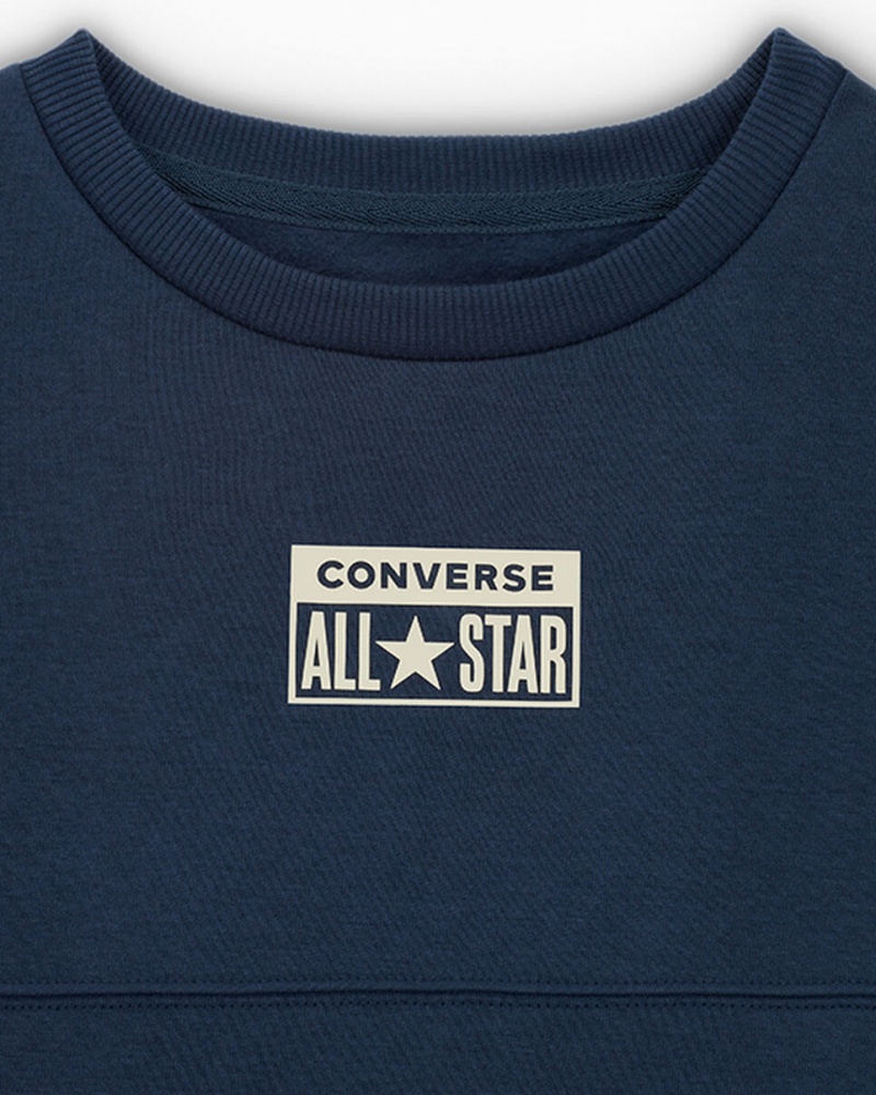 Converse Relaxed Fleece Crew Granatowe | 048351-EID