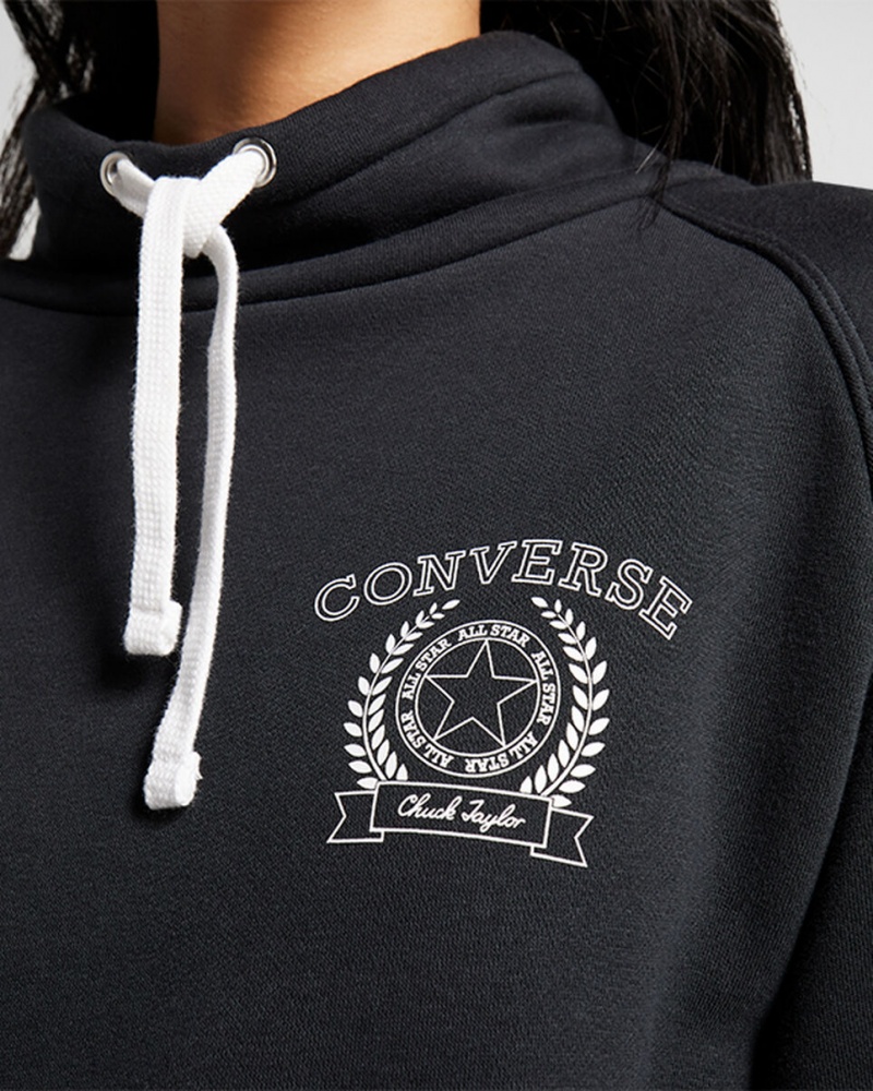 Converse Retro Chuck Taylor Mock Neck Pullover Czarne | 281453-EXU