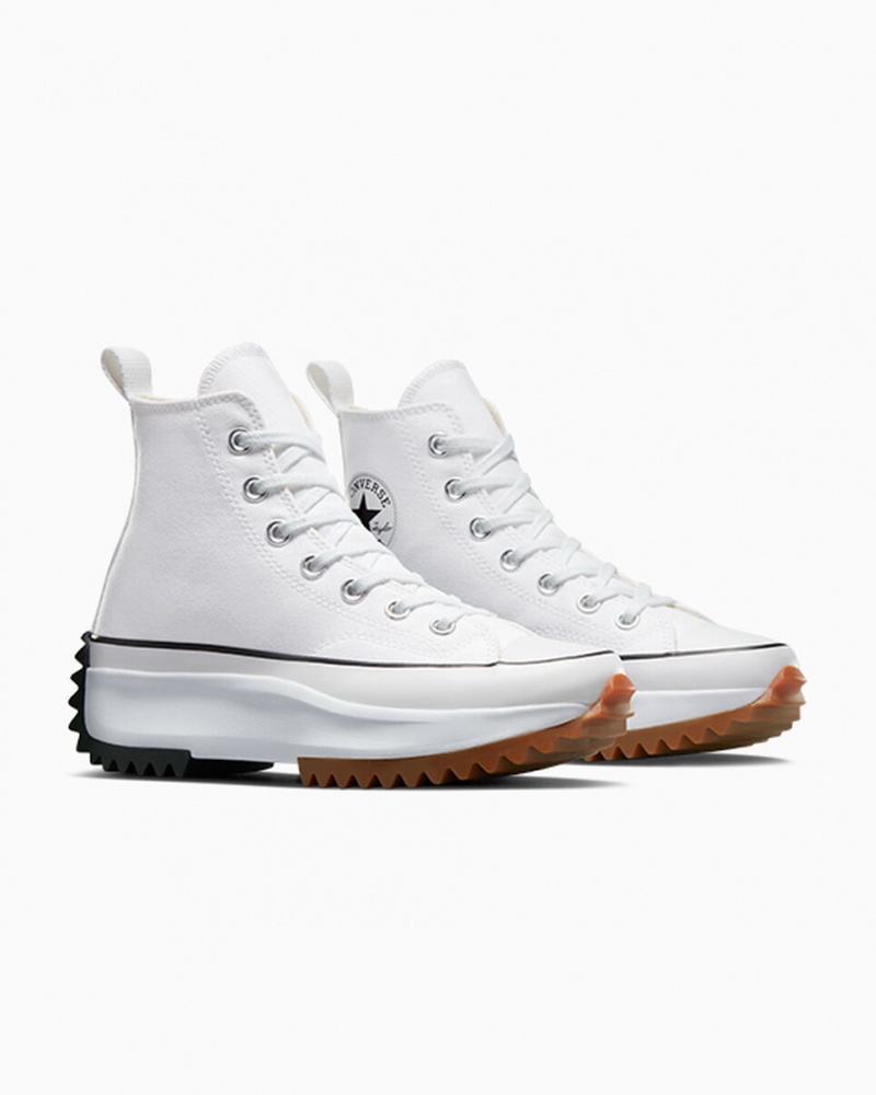 Converse Run Star Hike Platformie Białe Czarne | 648597-AZS