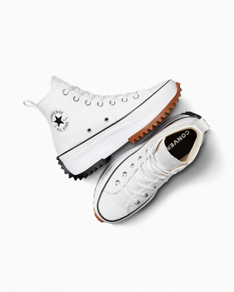 Converse Run Star Hike Platformie Białe Czarne | 648597-AZS